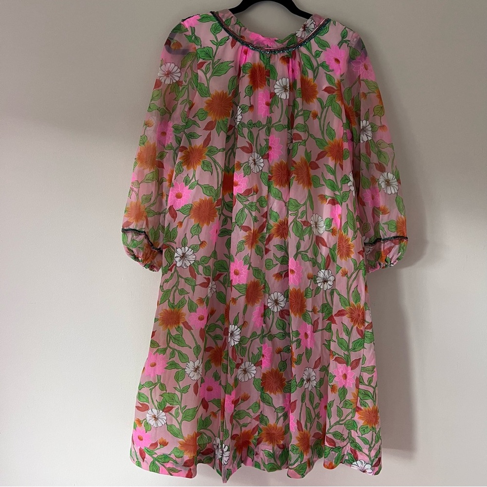 60s Vibrant Floral Dress - Picture 6 of 9